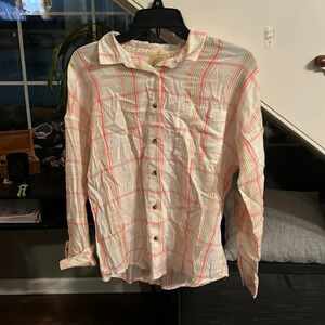 White and Pink Thereabouts Plaid Button Up